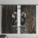 Egypt Kek and Kauket Window Curtain Ancient Void Theme with Frog and Serpent Duality