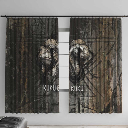 Egypt Kek and Kauket Window Curtain Ancient Void Theme with Frog and Serpent Duality