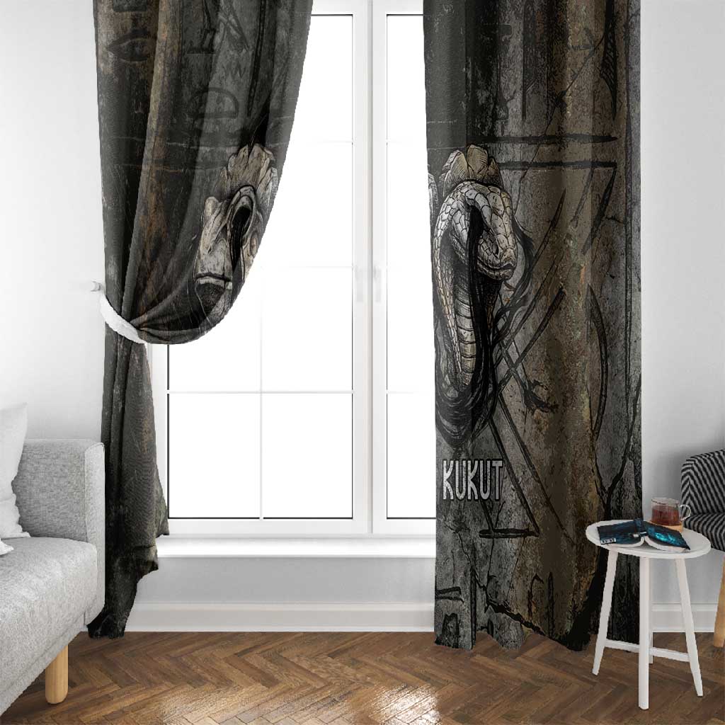 Egypt Kek and Kauket Window Curtain Ancient Void Theme with Frog and Serpent Duality