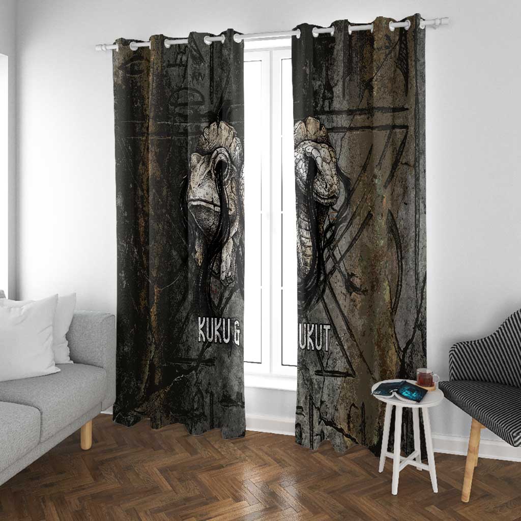 Egypt Kek and Kauket Window Curtain Ancient Void Theme with Frog and Serpent Duality