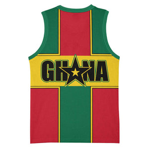 African Ghana Basketball Jersey Flag with Coat of Arms Simple Design TS04