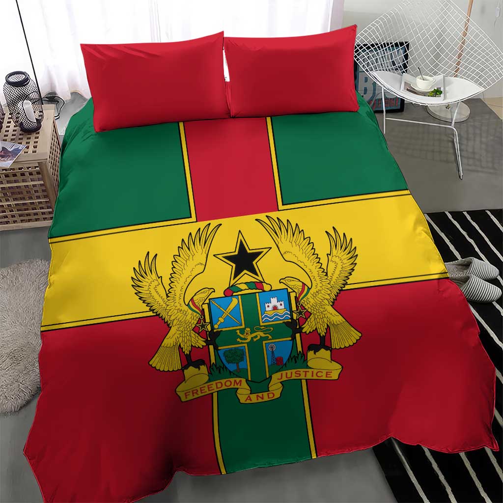 African Ghana Bedding Set Flag with Coat of Arms Simple Design