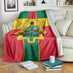 African Ghana Blanket Flag with Coat of Arms Simple Design