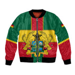 African Ghana Bomber Jacket Flag with Coat of Arms Simple Design