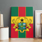 African Ghana Canvas Wall Art Flag with Coat of Arms Simple Design