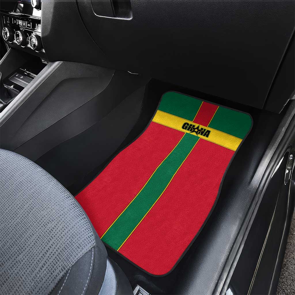 African Ghana Car Mats Flag with Coat of Arms Simple Design