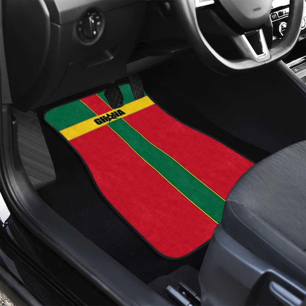 African Ghana Car Mats Flag with Coat of Arms Simple Design