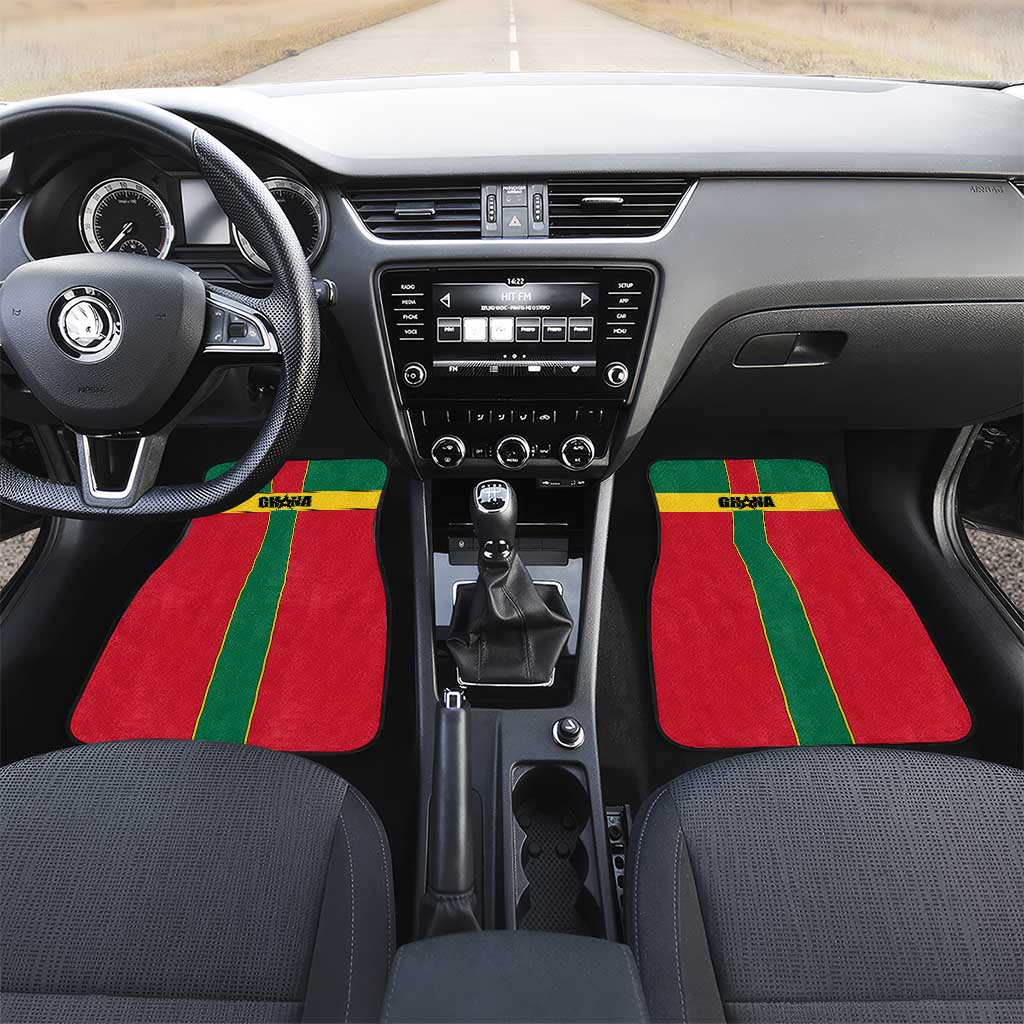 African Ghana Car Mats Flag with Coat of Arms Simple Design