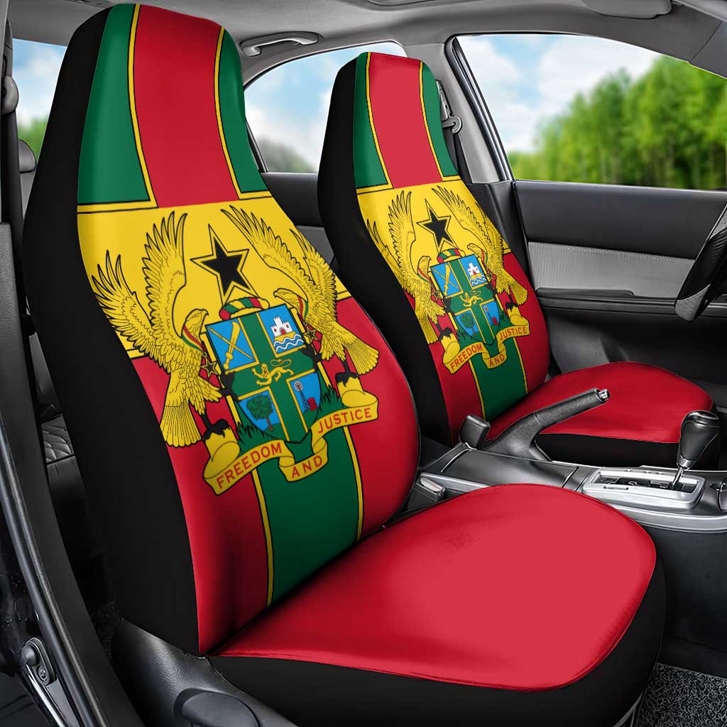 African Ghana Car Seat Cover Flag with Coat of Arms Simple Design