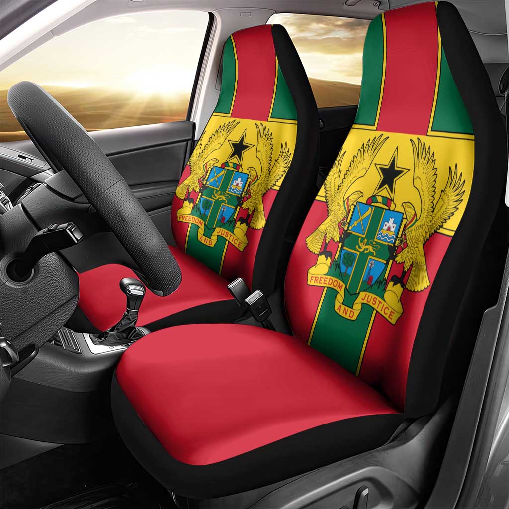 African Ghana Car Seat Cover Flag with Coat of Arms Simple Design
