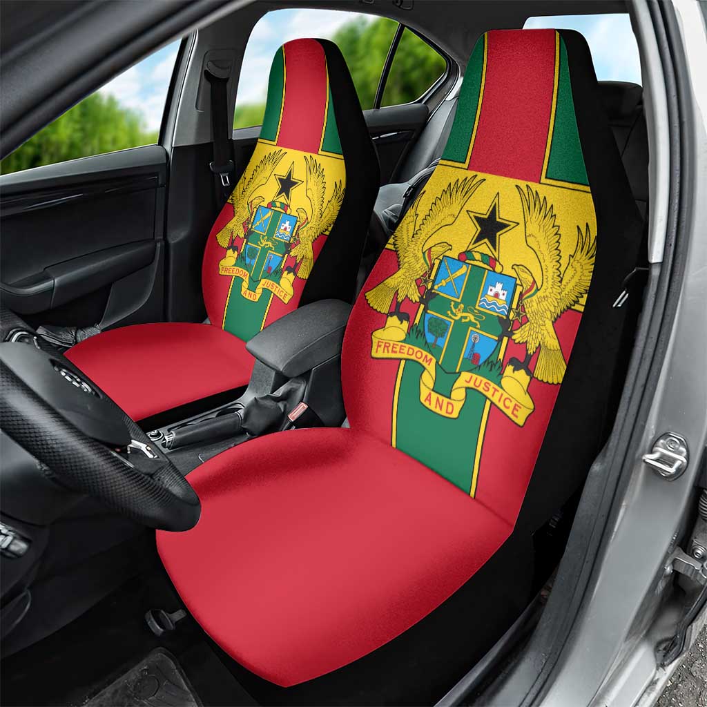 African Ghana Car Seat Cover Flag with Coat of Arms Simple Design