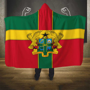 African Ghana Hooded Blanket Flag with Coat of Arms Simple Design