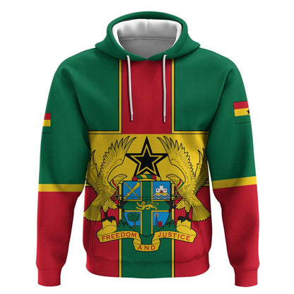 African Ghana Hoodie Flag with Coat of Arms Simple Design