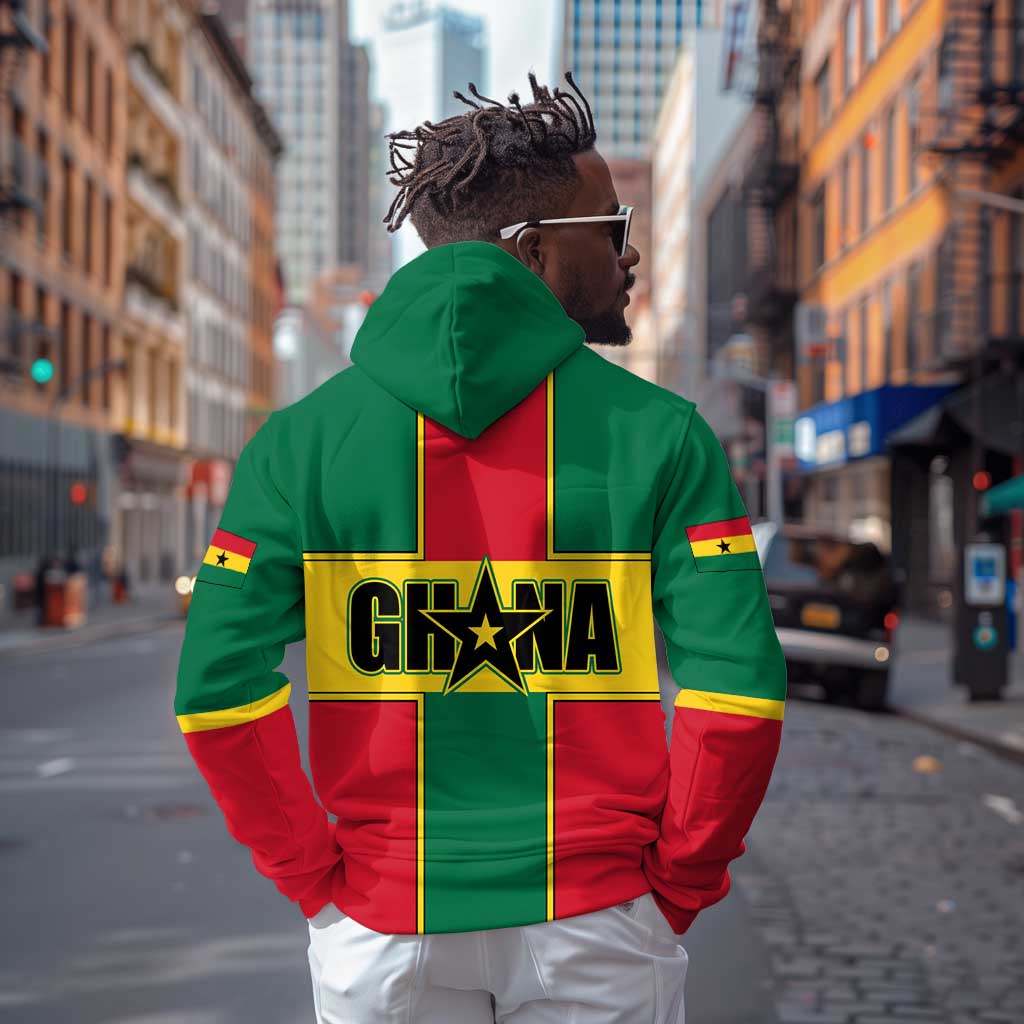African Ghana Hoodie Flag with Coat of Arms Simple Design