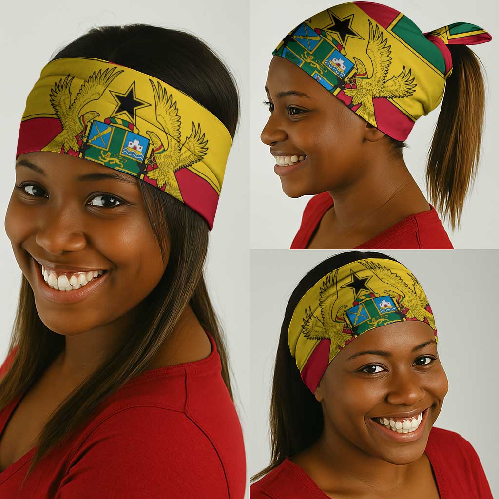 African Ghana Neck Gaiter Flag Coat of Arms Simple Design TS04