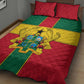 African Ghana Quilt Bed Set Flag with Coat of Arms Simple Design