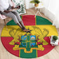 African Ghana Round Carpet Flag with Coat of Arms Simple Design