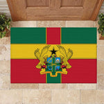 African Ghana Rubber Doormat Flag with Coat of Arms Simple Design
