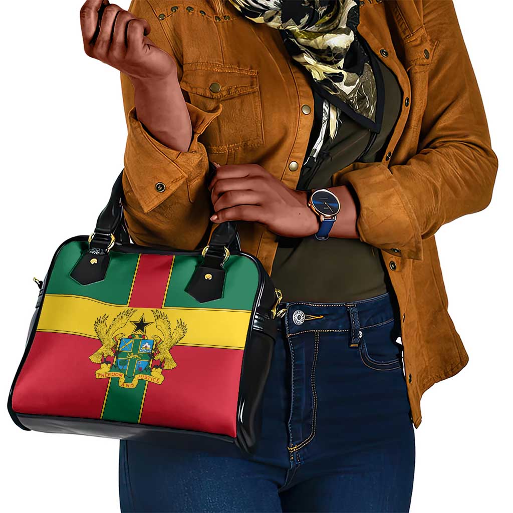 African Ghana Shoulder Handbag Flag with Coat of Arms Simple Design