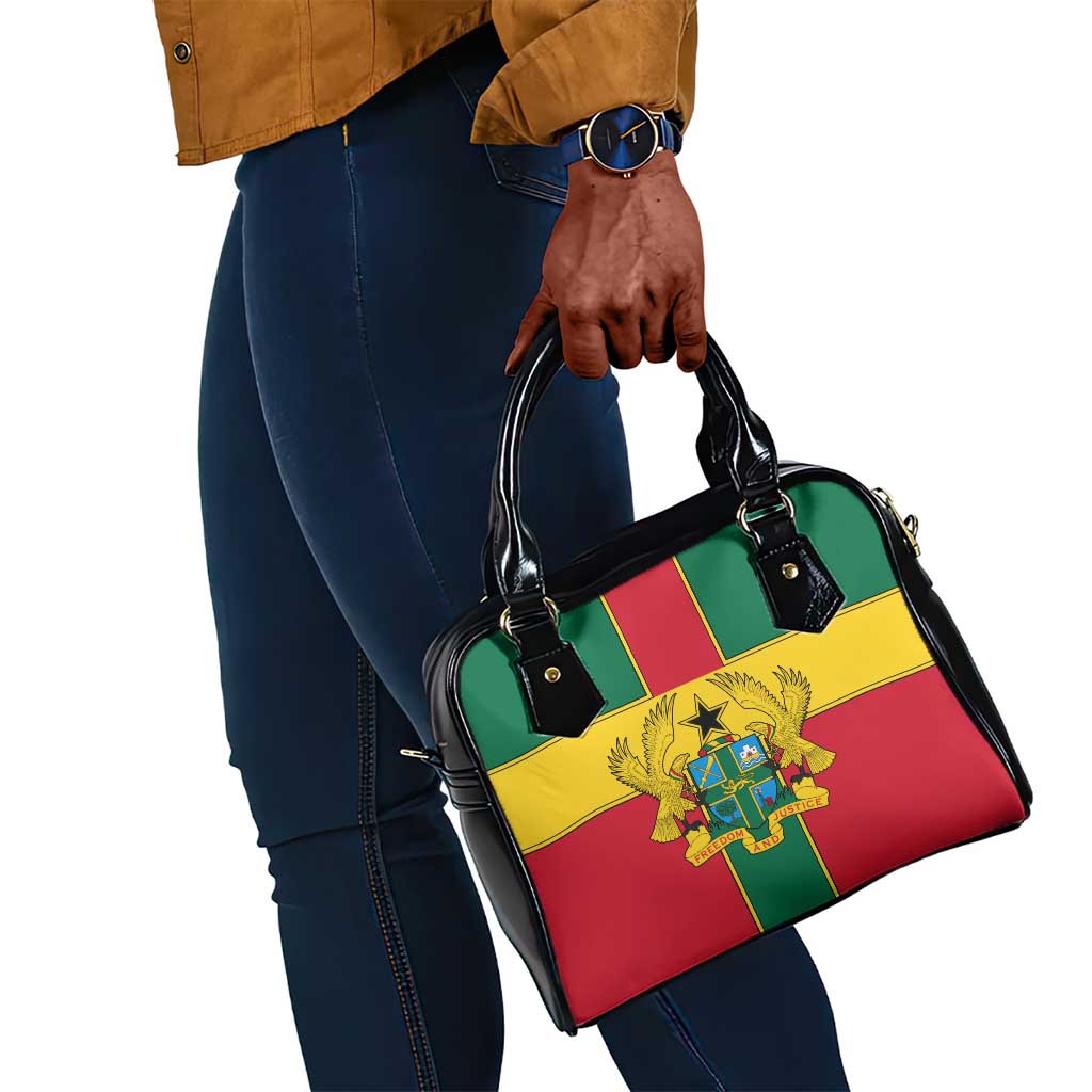 African Ghana Shoulder Handbag Flag with Coat of Arms Simple Design