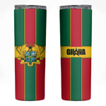 African Ghana Skinny Tumbler Flag with Coat of Arms Simple Design