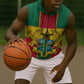 African Ghana Sleeveless Zip Hoodie Flag with Coat of Arms Simple Design - African Pride