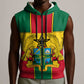 African Ghana Sleeveless Zip Hoodie Flag with Coat of Arms Simple Design - African Pride