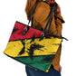 Afro Ghana Lion Leather Tote Bag Star Grunge Style