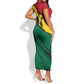 Afro Ghana Lion Short Sleeve Bodycon Dress Star Grunge Style TS04