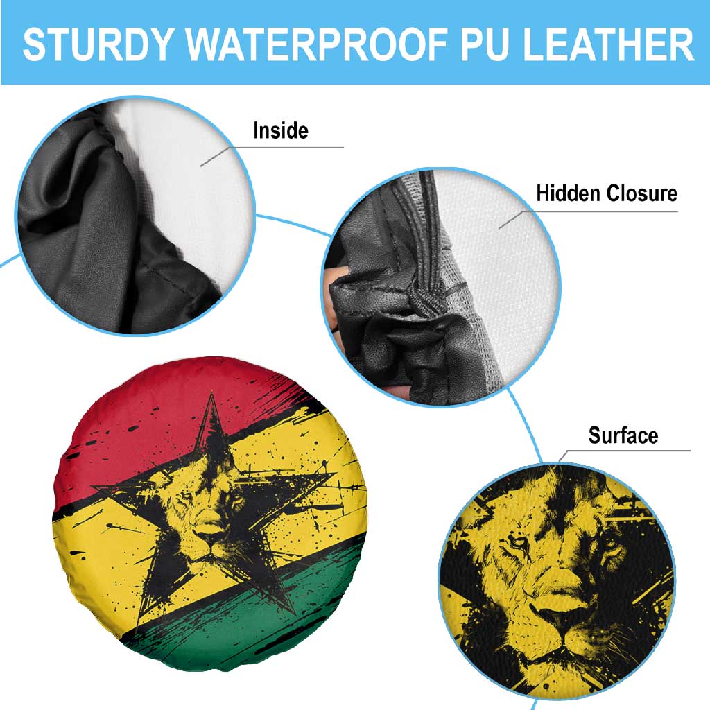 Afro Ghana Lion Spare Tire Cover Star Grunge Style