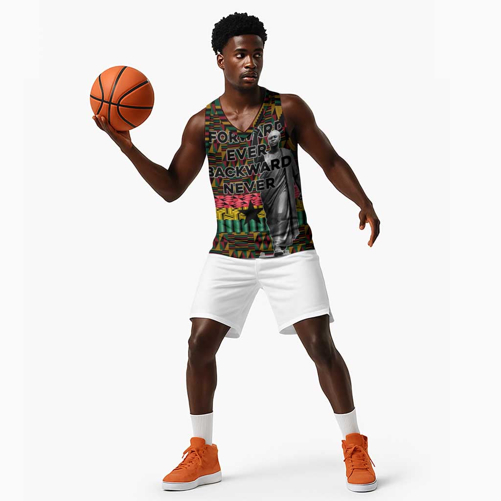 Kwame Nkrumah Ghana Basketball Jersey Kente Pattern African TS04