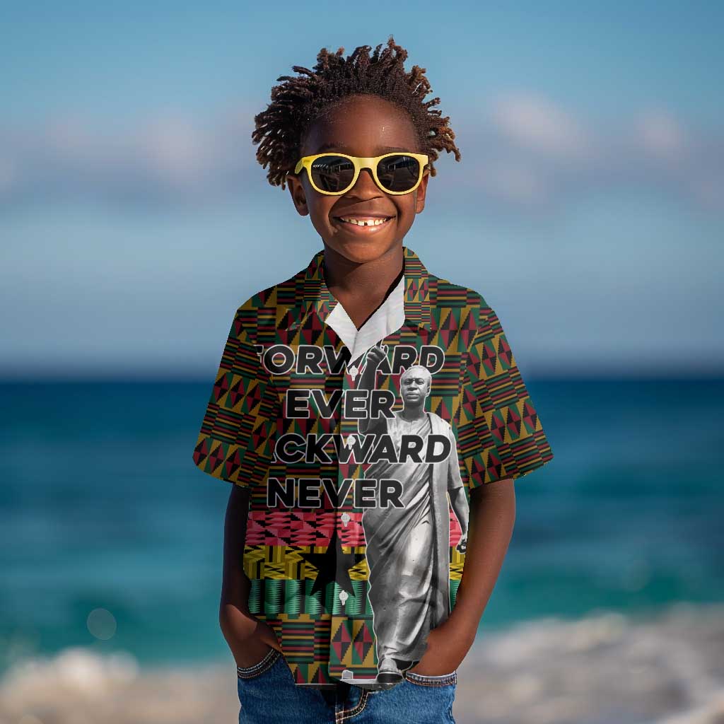 Kwame Nkrumah Ghana Kid Hawaiian Shirt Kente Pattern African