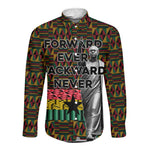 Kwame Nkrumah Ghana Long Sleeve Button Shirt Kente Pattern African