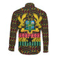 Kwame Nkrumah Ghana Long Sleeve Button Shirt Kente Pattern African