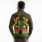 Kwame Nkrumah Ghana Long Sleeve Polo Shirt Kente Pattern African