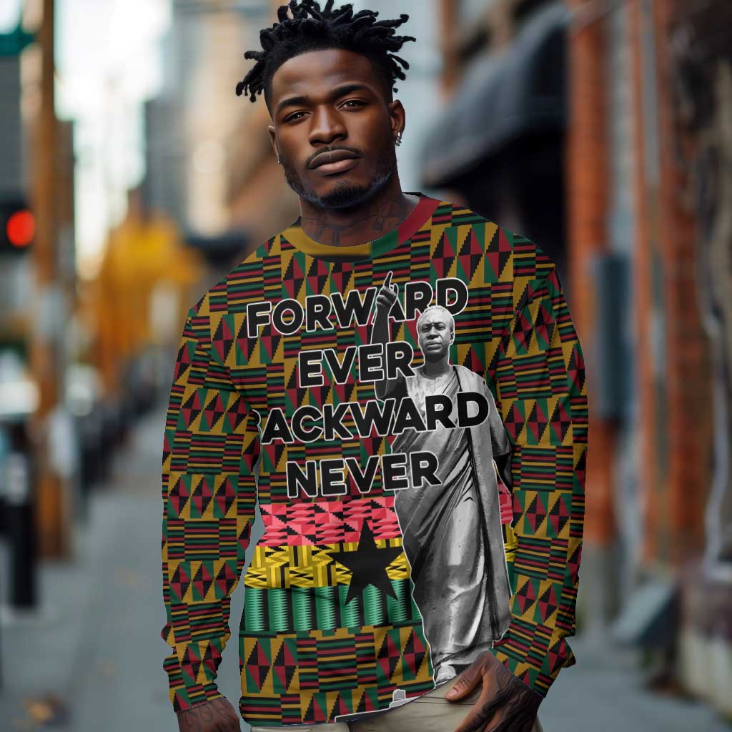 Kwame Nkrumah Ghana Long Sleeve Shirt Kente Pattern African
