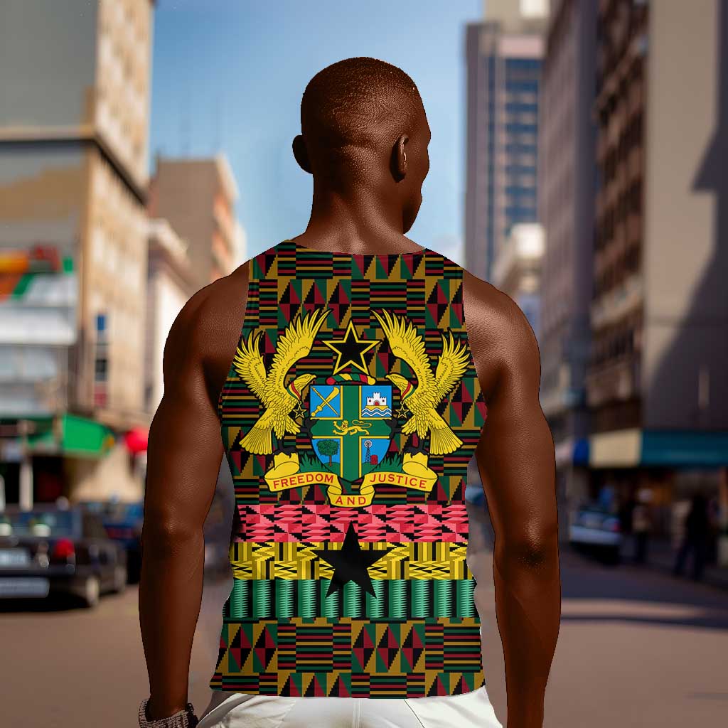 Kwame Nkrumah Ghana Men Tank Top Kente Pattern African