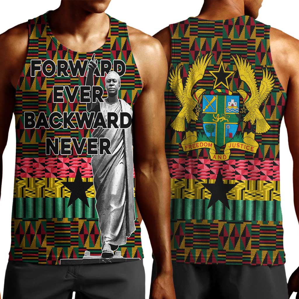 Kwame Nkrumah Ghana Men Tank Top Kente Pattern African
