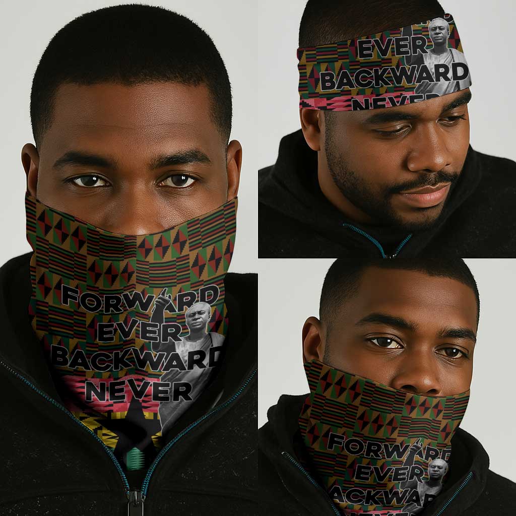Kwame Nkrumah Ghana Neck Gaiter Kente Pattern African TS04