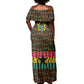 Kwame Nkrumah Ghana Off Shoulder Maxi Dress Kente Pattern African