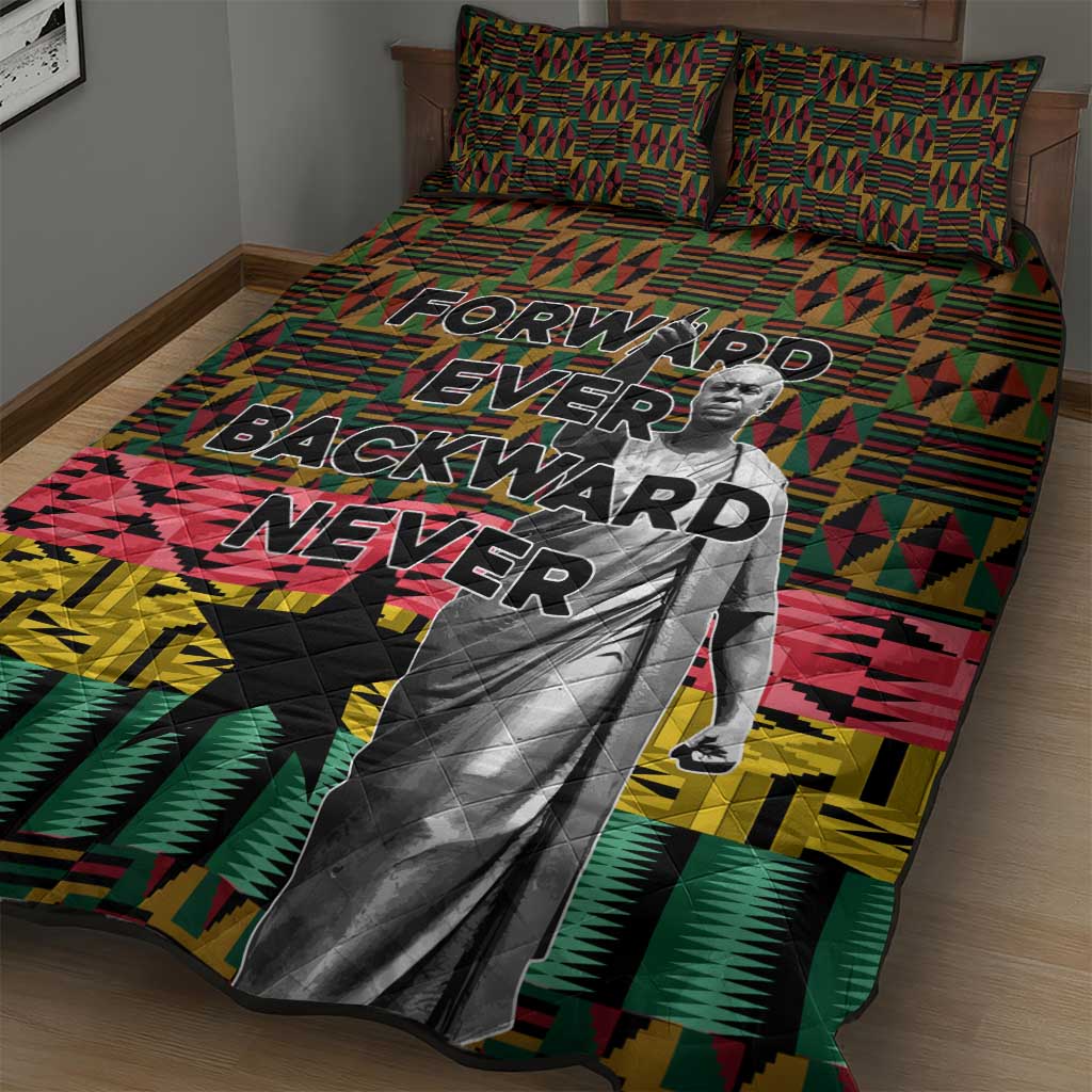 Kwame Nkrumah Ghana Quilt Bed Set Kente Pattern African