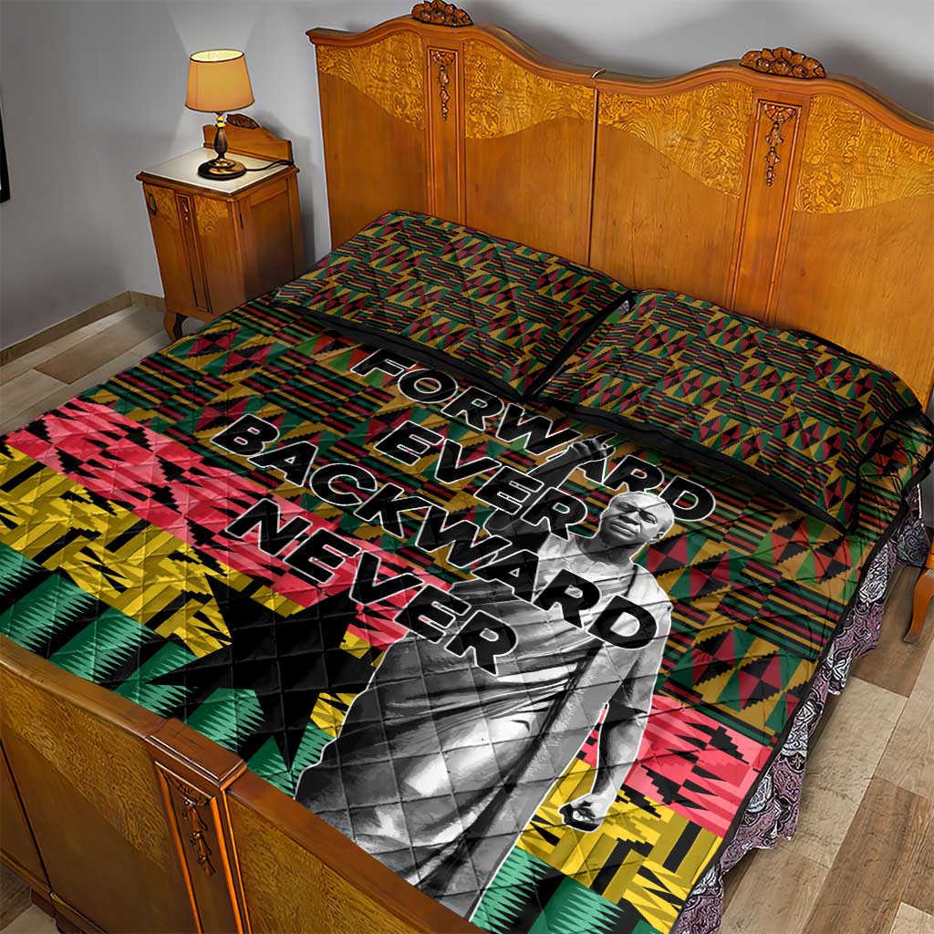 Kwame Nkrumah Ghana Quilt Bed Set Kente Pattern African