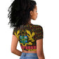 Kwame Nkrumah Ghana Raglan Cropped T shirt Kente Pattern African