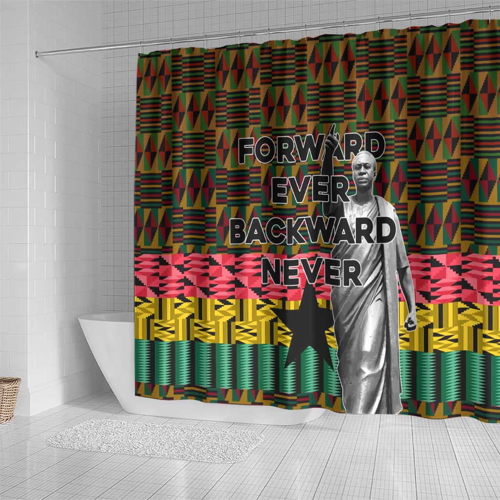 Kwame Nkrumah Ghana Shower Curtain Kente Pattern African