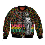 Kwame Nkrumah Ghana Sleeve Zip Bomber Jacket Kente Pattern African