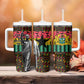 Kwame Nkrumah Ghana Tumbler With Handle Kente Pattern African