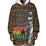 Kwame Nkrumah Ghana Wearable Blanket Hoodie Kente Pattern African