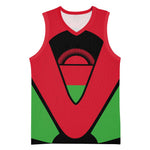 Malawi Basketball Jersey Flag Colors Blended with National Emblem TS04