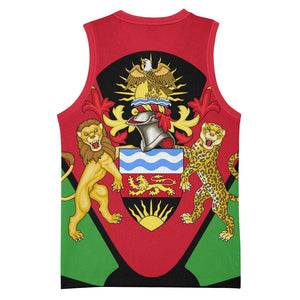 Malawi Basketball Jersey Flag Colors Blended with National Emblem TS04