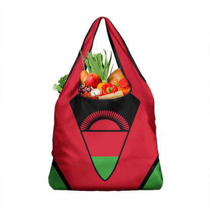 Malawi Grocery Bag Flag Colors Blended with National Emblem